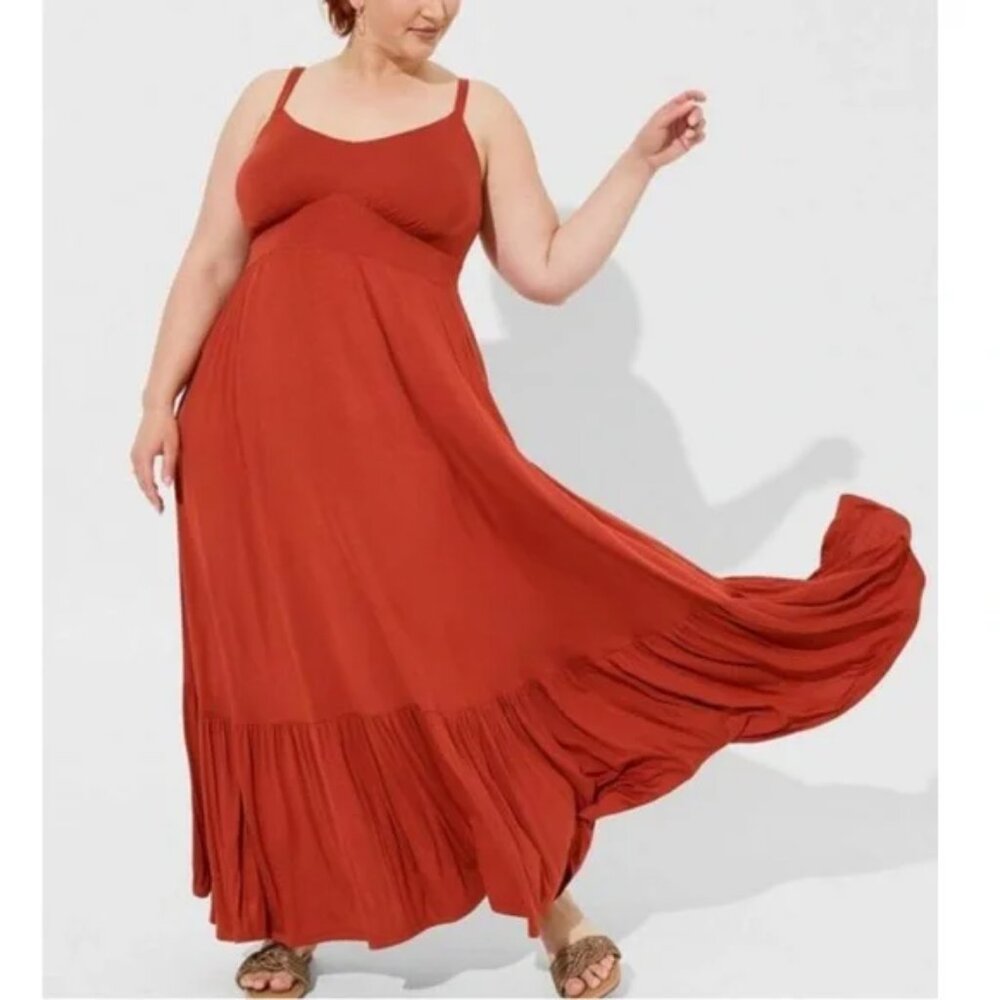 Torrid Super Soft Tiered A-Line Dress Bossa Nova 1X